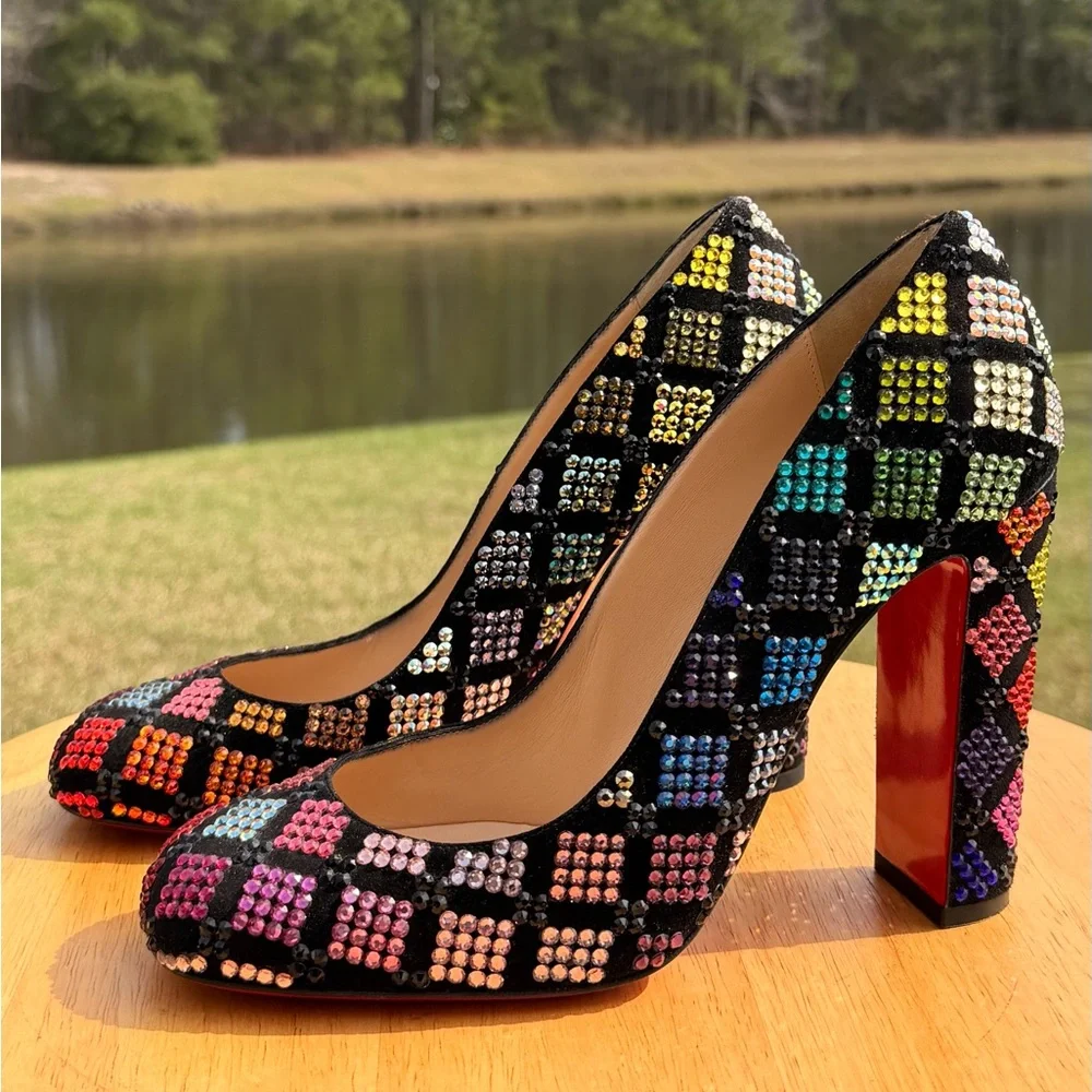 Christian Louboutin Harlequin Strass Heels - Picture 1 of 9